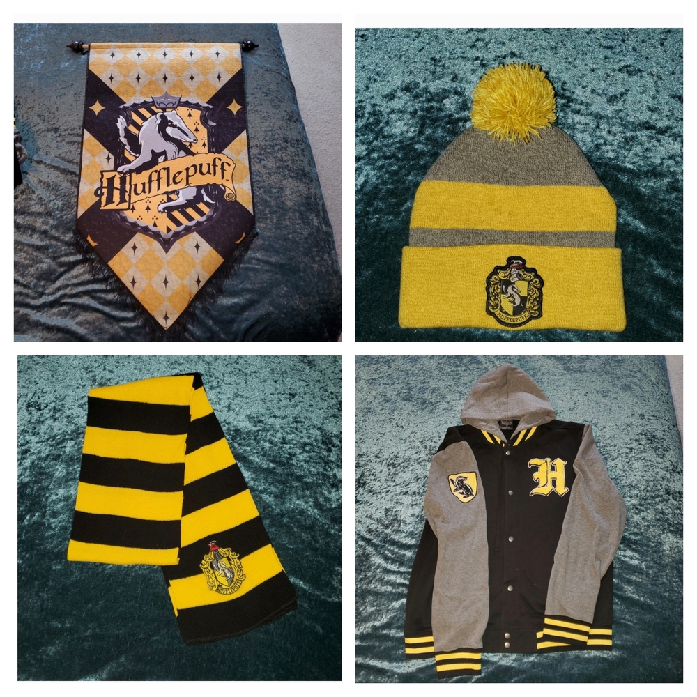 Hufflepuff Themed Accessories Set - Black, Yellow, Gray